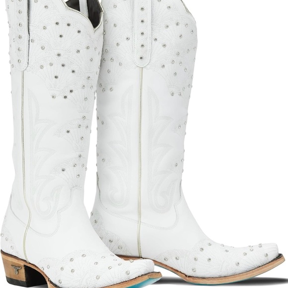 Lane Calypso White Women’s Leather Cowboy Boots - Picture 9 of 10